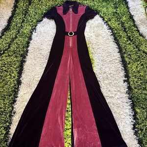 Scorpio Rising Cap Sleeve Rollergirl Velvet Jumpsuit